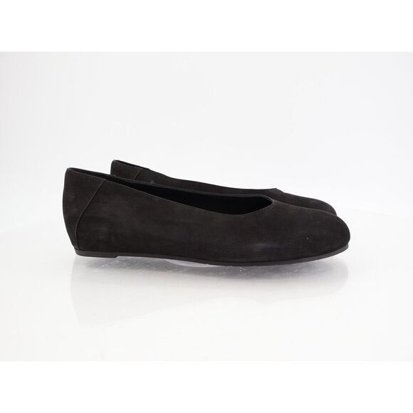 Eileen Fisher Womens Una Hidden Wedge Ballet Flats Size 8 Black Suede Round Toe - Picture 3 of 13
